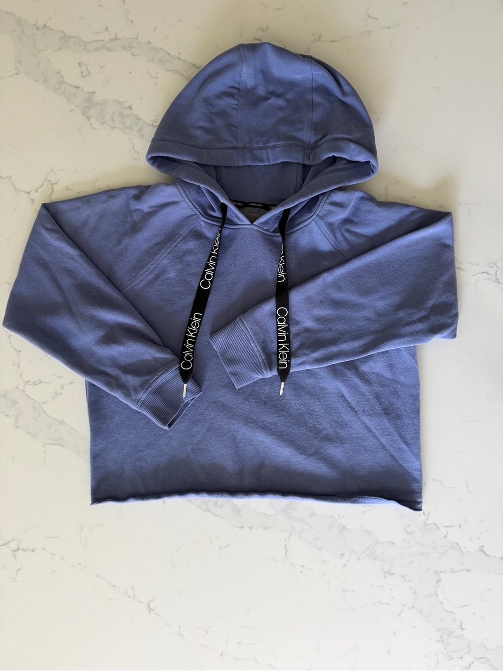 Calvin Klein Cropped Hoodie with Branded Drawstrings
